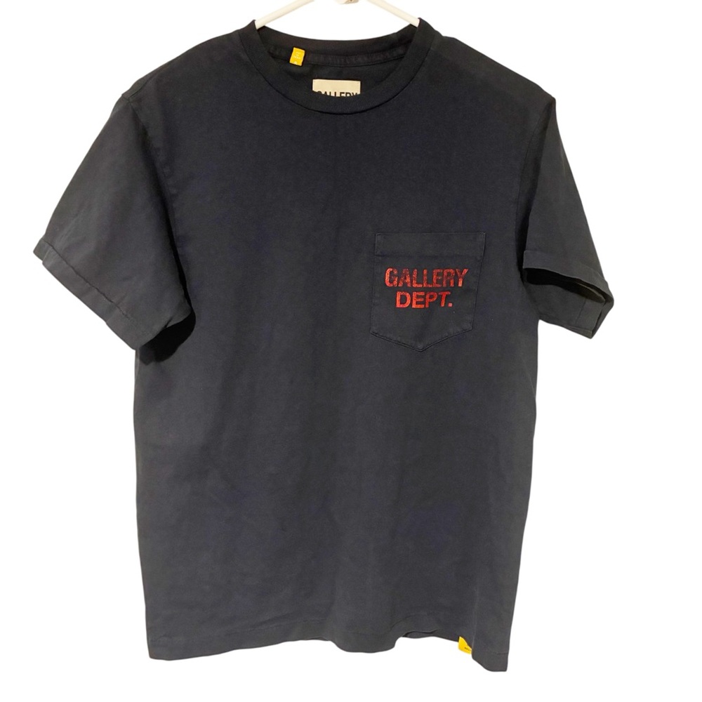 GALLERY DEPT Size Small Black Red ‎ LOGO POCKET TEE Tshirt